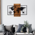 Zidna dekoracija 58x85 cm mapa drvo/metal
