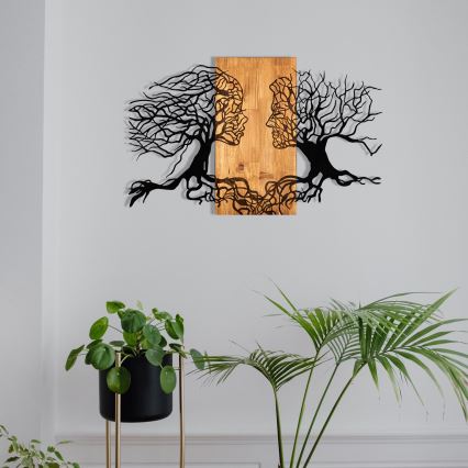 Zidna dekoracija 58x92 cm Stablo života drvo/metal