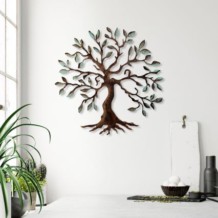 Zidna dekoracija 60x60 cm — metalno stablo