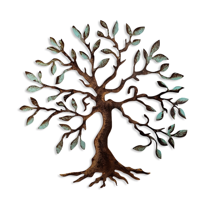 Zidna dekoracija 60x60 cm — metalno stablo