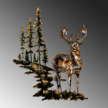 Zidna dekoracija 65x79 cm jelen od metala