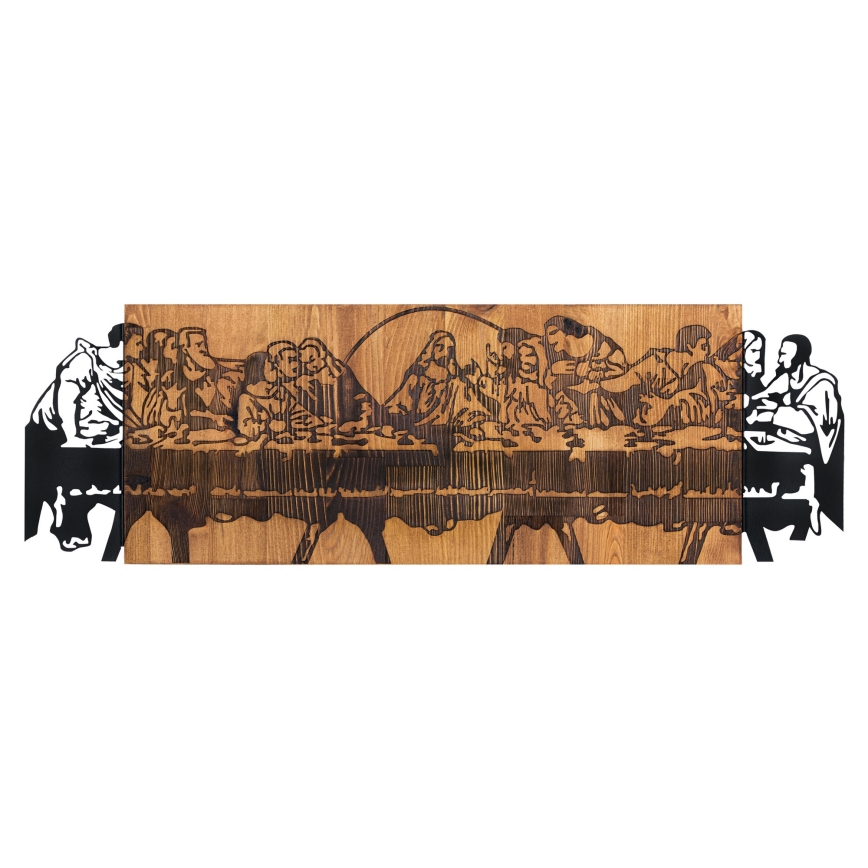 Zidna dekoracija 76,5x24,5 cm Poslednja večera drvo/metal