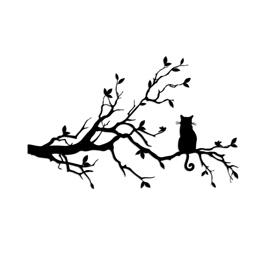 Zidna dekoracija 80x50 cm metalna grana