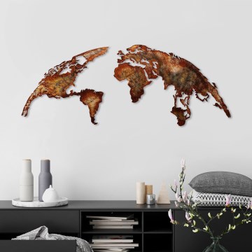 Zidna dekoracija, set od 2 kom, 150x59, planeta, metal