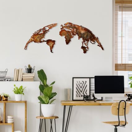 Zidna dekoracija, set od 2 kom, 150x59, planeta, metal