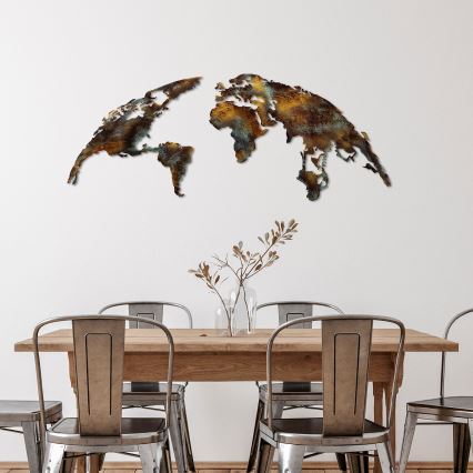 Zidna dekoracija, set od 2 komada, 150 x 59 cm, motiv planeta, metal