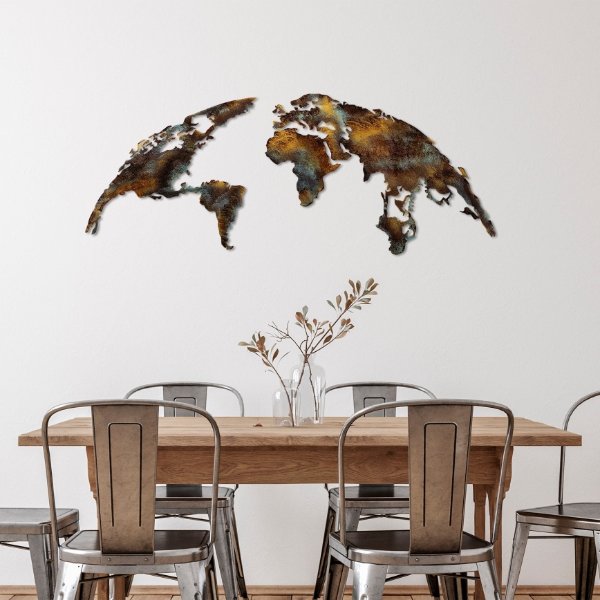 Zidna dekoracija, set od 2 komada, 150 x 59 cm, motiv planeta, metal