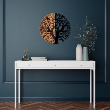 Zidna dekoracija Ø 56 cm, motiv drveta, drvo/metal