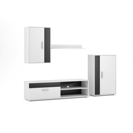 Zidna garnitura BRICK, bela/crna