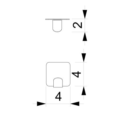 Zidna kuka 4x4 cm crna