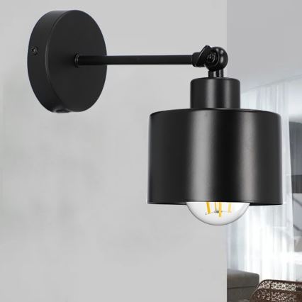 Zidna lampa 1xE27/20W/230V crna