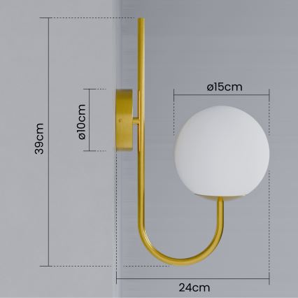 Zidna lampa 1xE27/40W/230V zlatna/bela