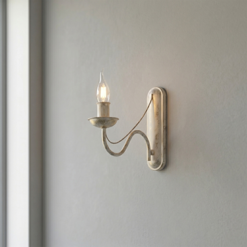 Zidna lampa ANTON 1xE14/60W/230V bela patina