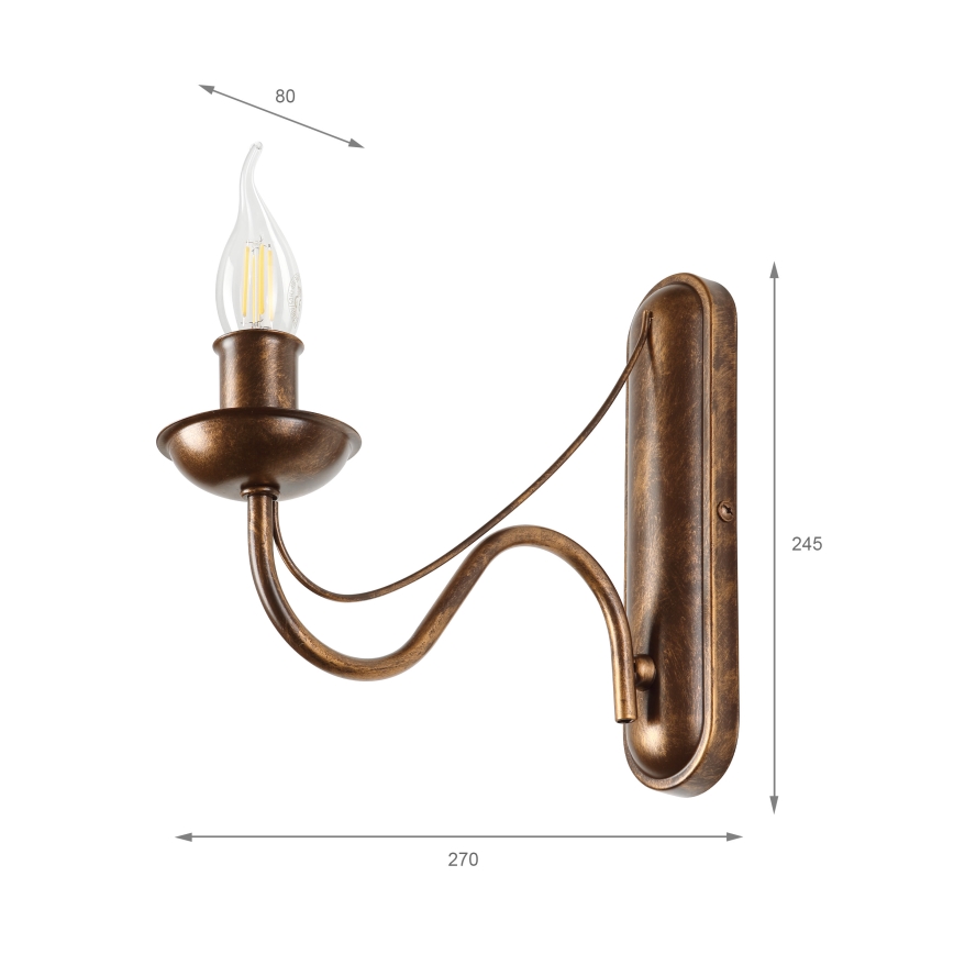 Zidna lampa ANTON 1xE14/60W/230V bronzana