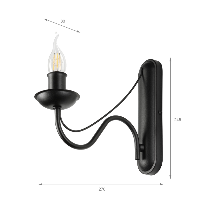 Zidna lampa ANTON 1xE14/60W/230V crna