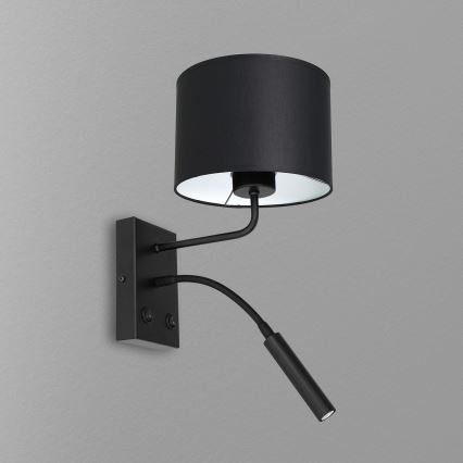 Zidna lampa ARDEN 1xE27/60W+1xG9/8W/230V crna/bela