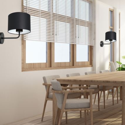 Zidna lampa ARDEN 1xE27/60W/230V crna/bela
