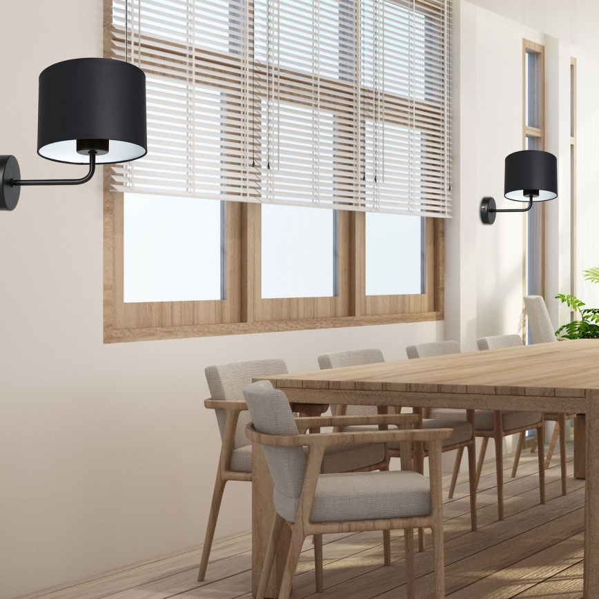 Zidna lampa ARDEN 1xE27/60W/230V crna/bela