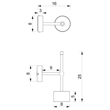 Zidna lampa ARENA 1xGX53/11W/230V bela/sjajni hrom