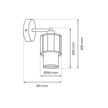Zidna lampa BLANCO 1xE27/60W/230V bela