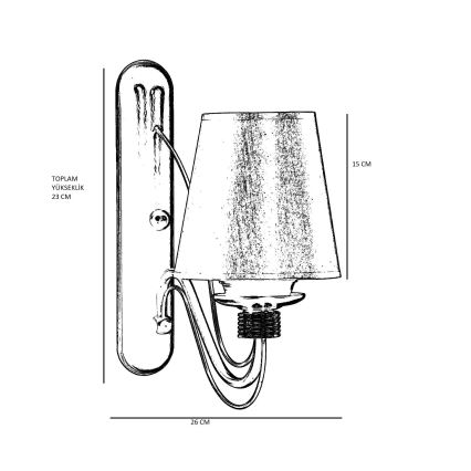 Zidna lampa CLASSIC 1xE27/40W/230V bronzana/bež