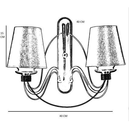 Zidna lampa CLASSIC 2xE27/40W/230V bronzana/bež