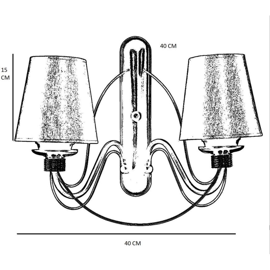 Zidna lampa CLASSIC 2xE27/40W/230V bronzana/bež