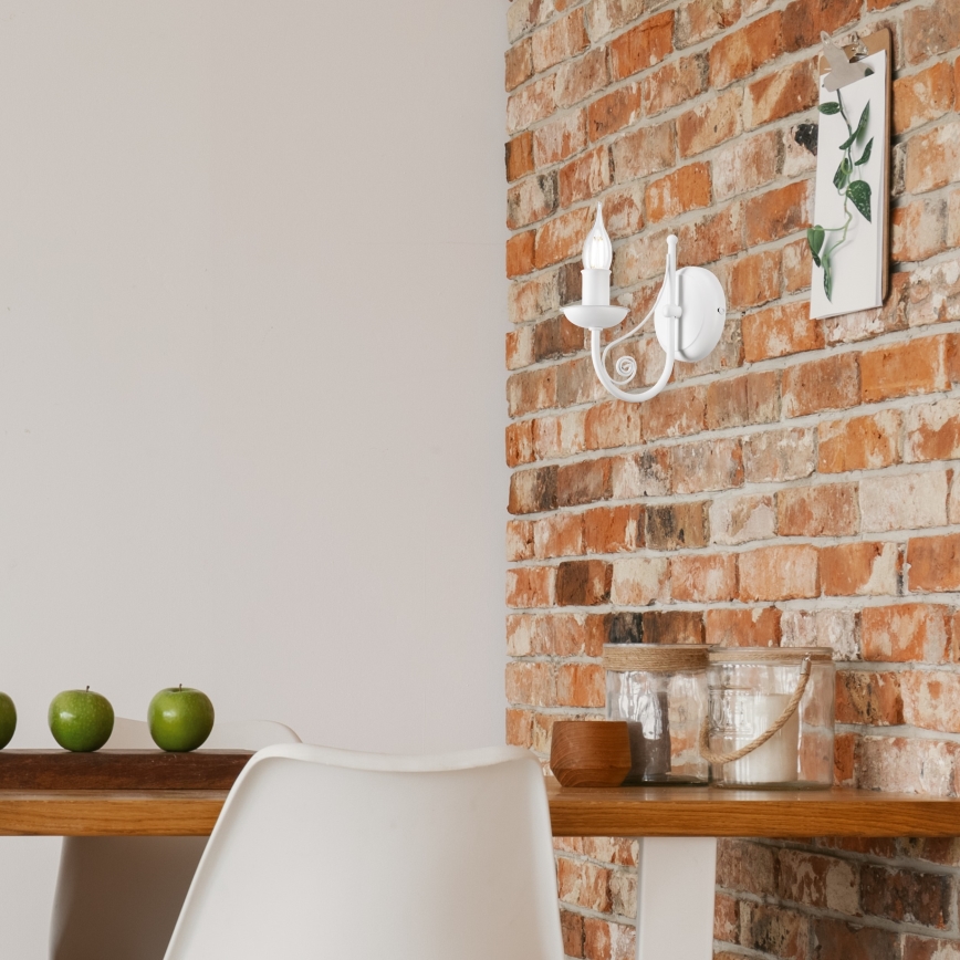 Zidna lampa DONATO 1xE14/40W/230V bela