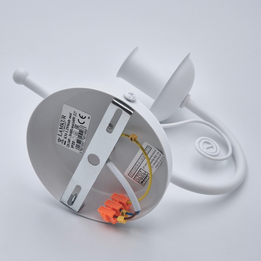 Zidna lampa DONATO 1xE14/40W/230V bela