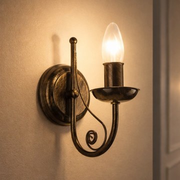 Zidna lampa DONATO 1xE14x40W/230V patina