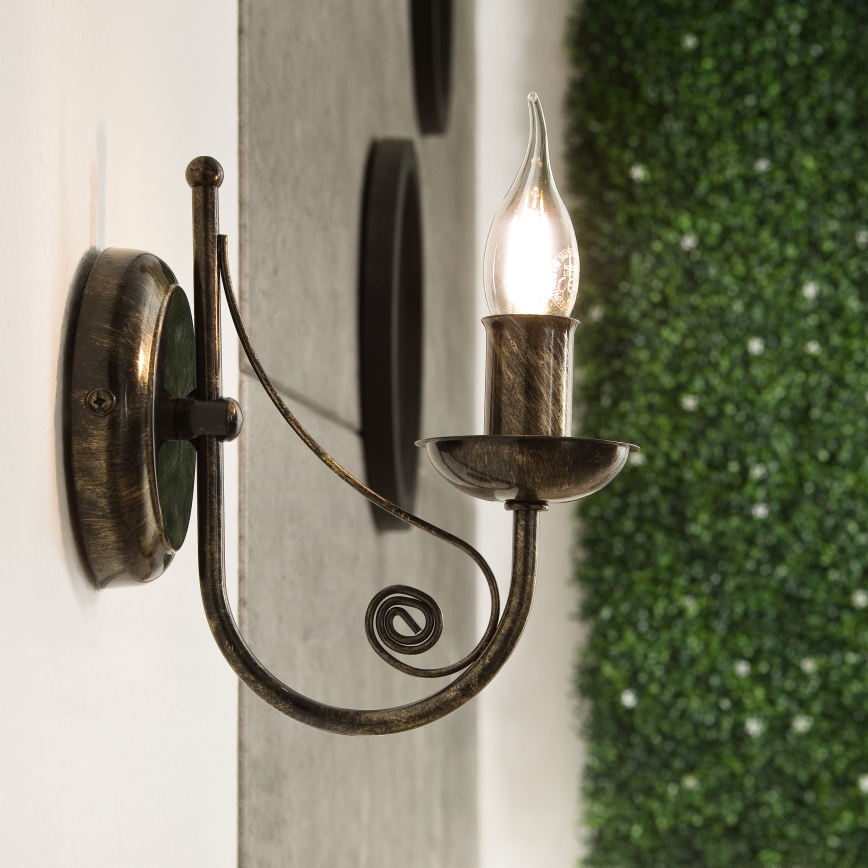 Zidna lampa DONATO 1xE14x40W/230V patina