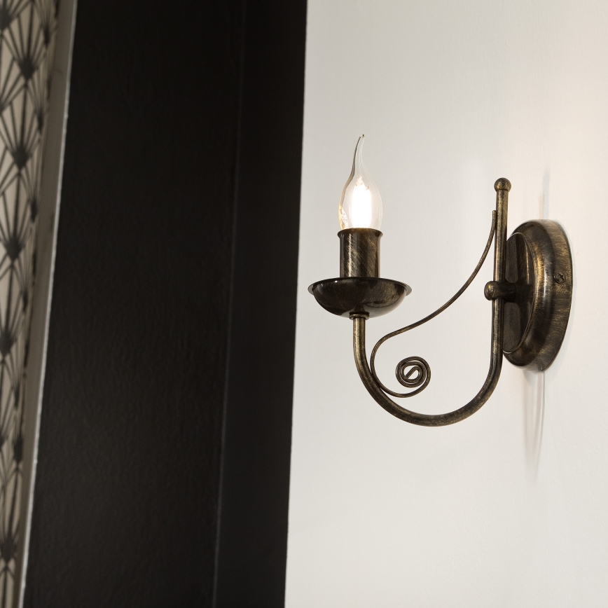 Zidna lampa DONATO 1xE14x40W/230V patina