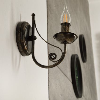 Zidna lampa DONATO 1xE14x40W/230V patina