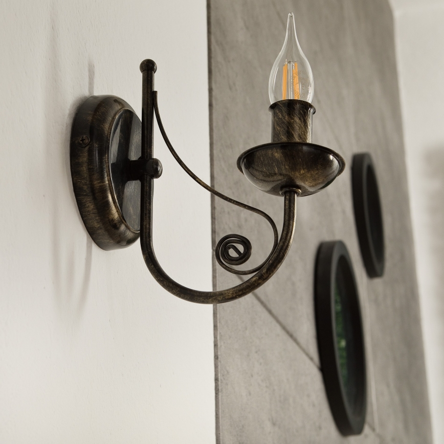 Zidna lampa DONATO 1xE14x40W/230V patina