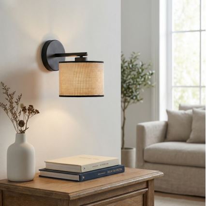 Zidna lampa ECO 1xE27/15W/230V bež/ratan