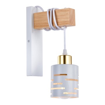 Zidna lampa ELEN 1xE27/35W/230V bela/zlatna/braon