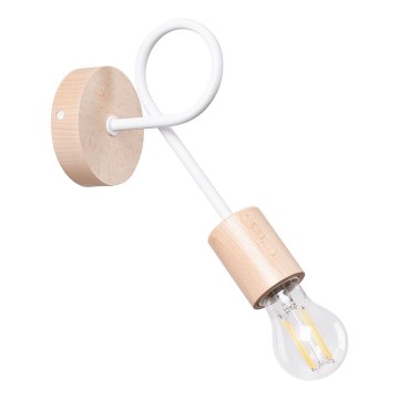 Zidna lampa EMBER 1xE27/15W/230V bela/bež/buk