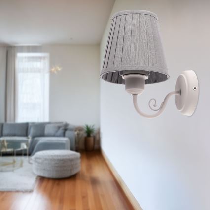 Zidna lampa FIREZ 1xE27/40W/230V bela/siva