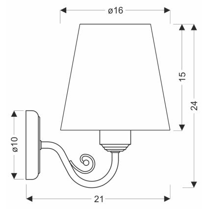 Zidna lampa FIREZ 1xE27/40W/230V bela/siva