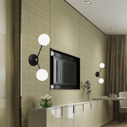 Zidna lampa JOY 2xE14/40W/230V crna/sjajni hrom