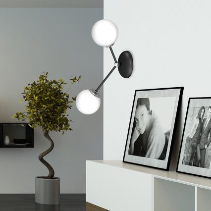 Zidna lampa JOY 2xE14/40W/230V crna/sjajni hrom