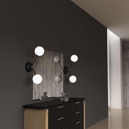 Zidna lampa JOY 2xE14/40W/230V crna/sjajni hrom