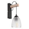 Zidna lampa LEANDRA 1xE27/15W/230V hrast/crna
