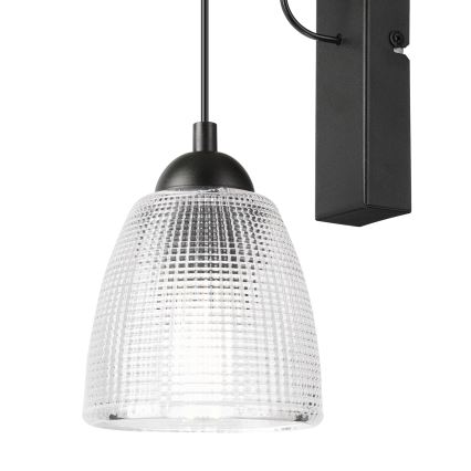 Zidna lampa LEANDRA 1xE27/15W/230V hrast/crna