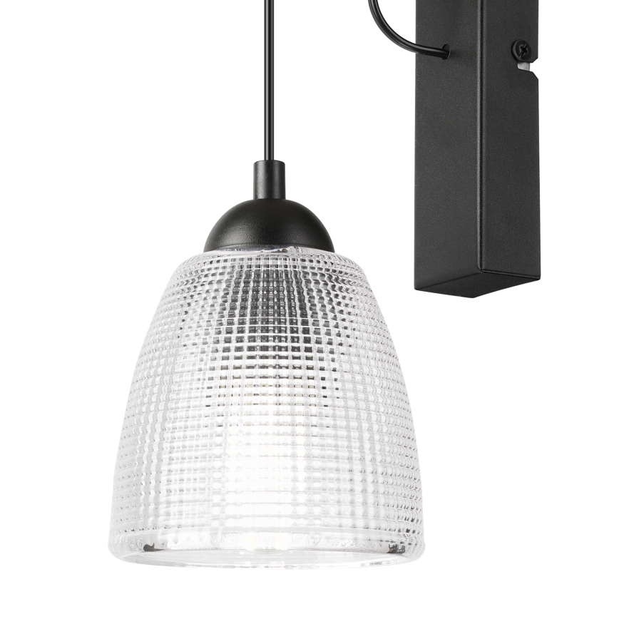 Zidna lampa LEANDRA 1xE27/15W/230V hrast/crna