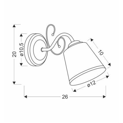 Zidna lampa LOSANNA 1xE14/40W/230V mesing