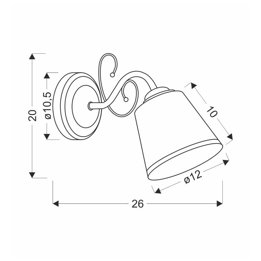 Zidna lampa LOSANNA 1xE14/40W/230V mesing