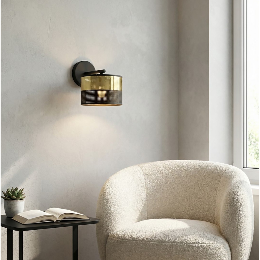 Zidna lampa LUX 1xE27/15W/230V crna/zlatna