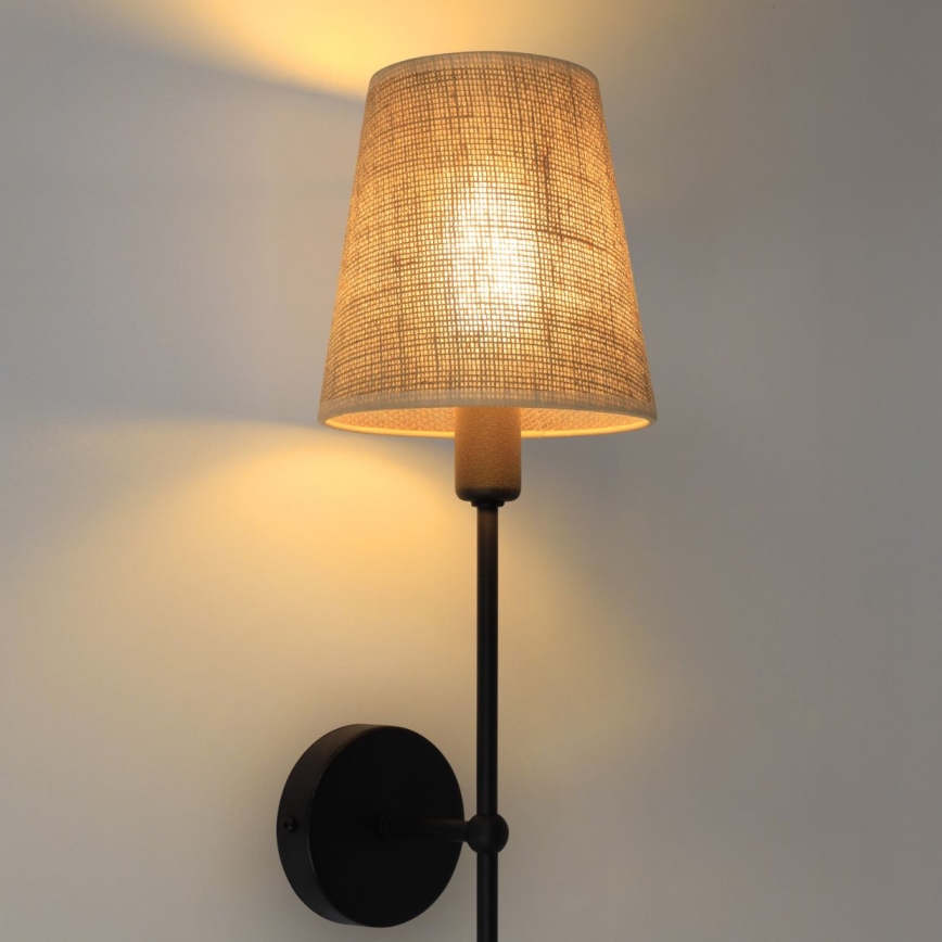 Zidna lampa MADELA 1xE14/40W/230V juta/crna