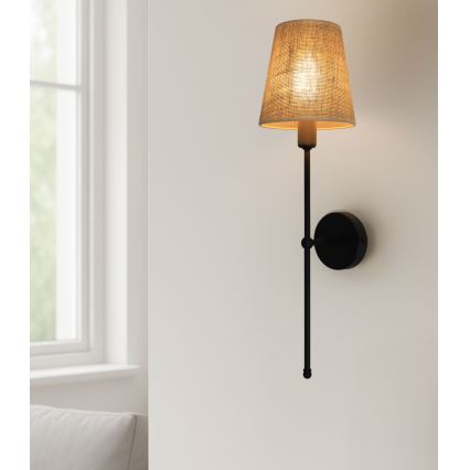 Zidna lampa MADELA 1xE14/40W/230V juta/crna